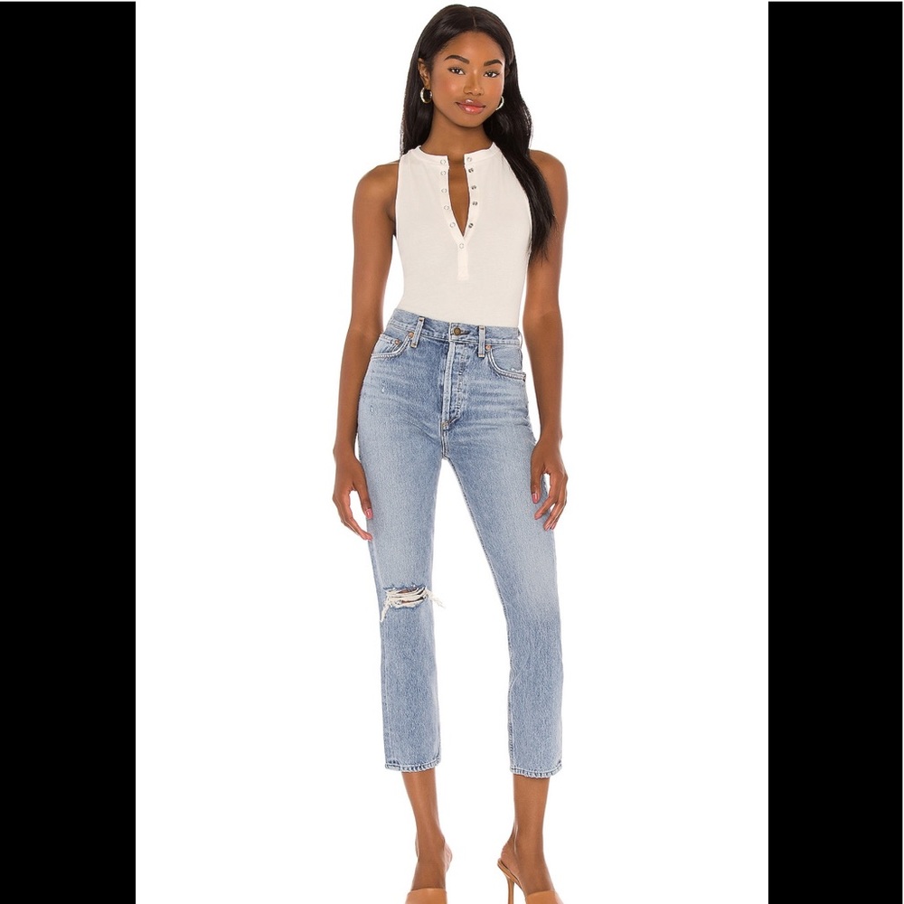 AGolde Riley High Rise Straight Crop in size 28 **Revolve***